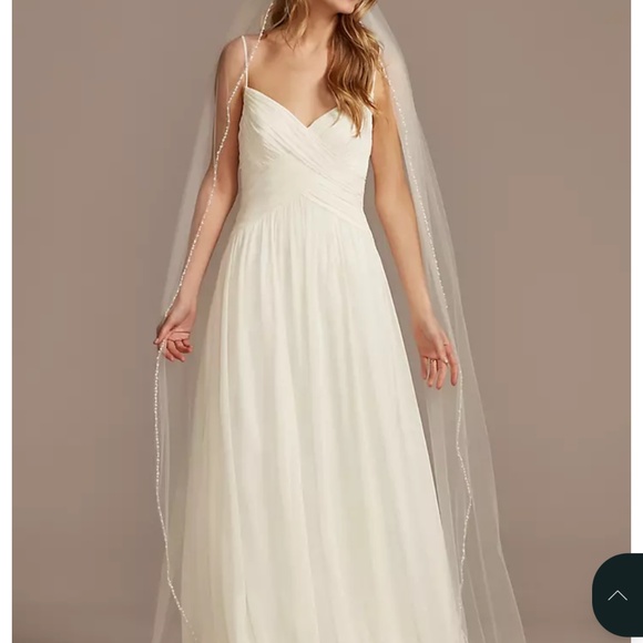 Bead and Pearl Trimmed Chapel Length Veil Davids bridal unopened from Davids bri - Picture 11 of 12